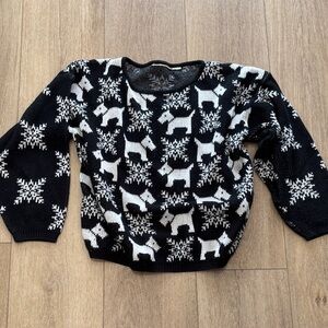 Black and White Patterned Women's Sweater